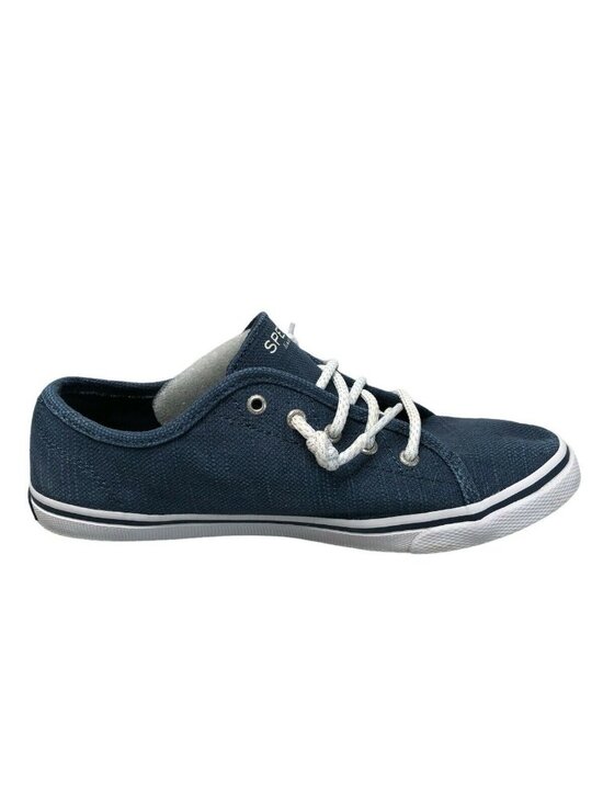 Sperry Top Siders Pier Sneakers Blue Canvas Slip On Shoes Youth 3.5M Memory Foam - Picture 9 of 10